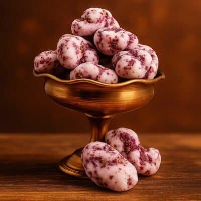 نقل گردویی گل محمدی سوغاتینو | طعمی اصیل با عطر گل‌های بهاری و مغز گردو تازه